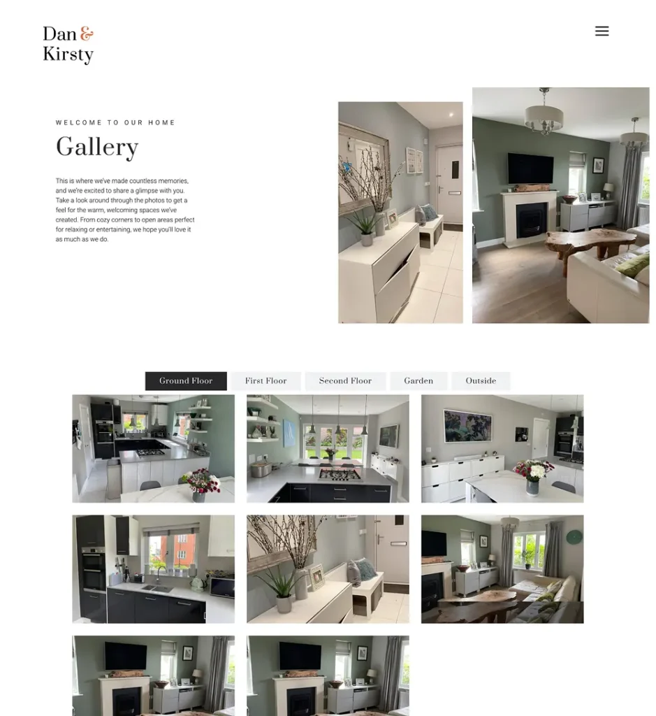 Dan and Kirsty Gallery page