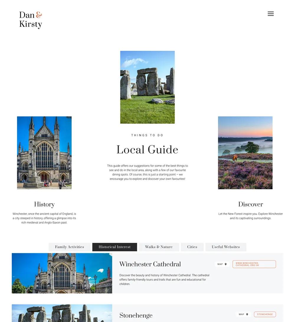 ZDan and Kirsty Guide page