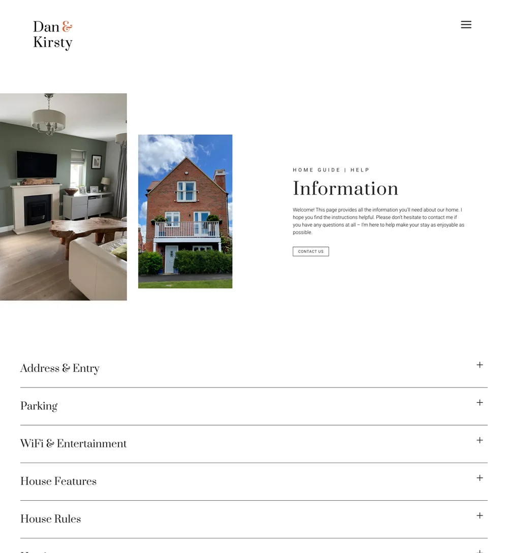 Dan and Kirsty Home page