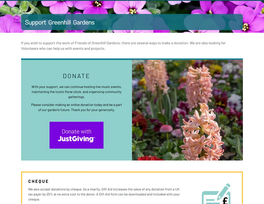 Greenhill Gardens - Support page