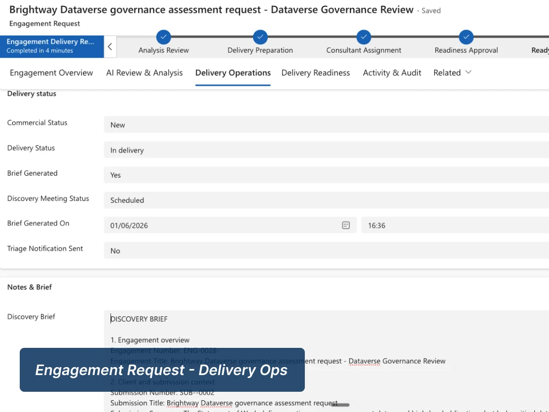 Engagement Request - Delivery Operations output