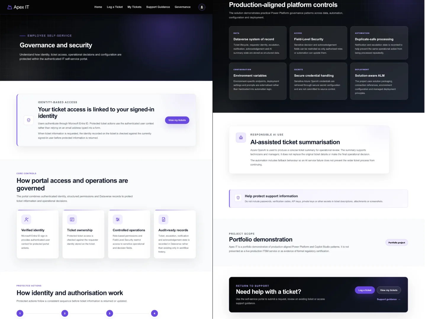 Governance and security page