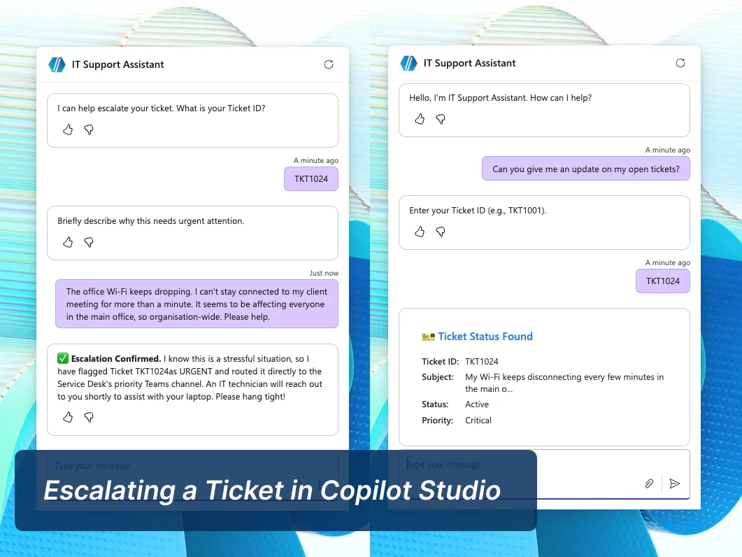 Copilot Studio - Escalate Ticket