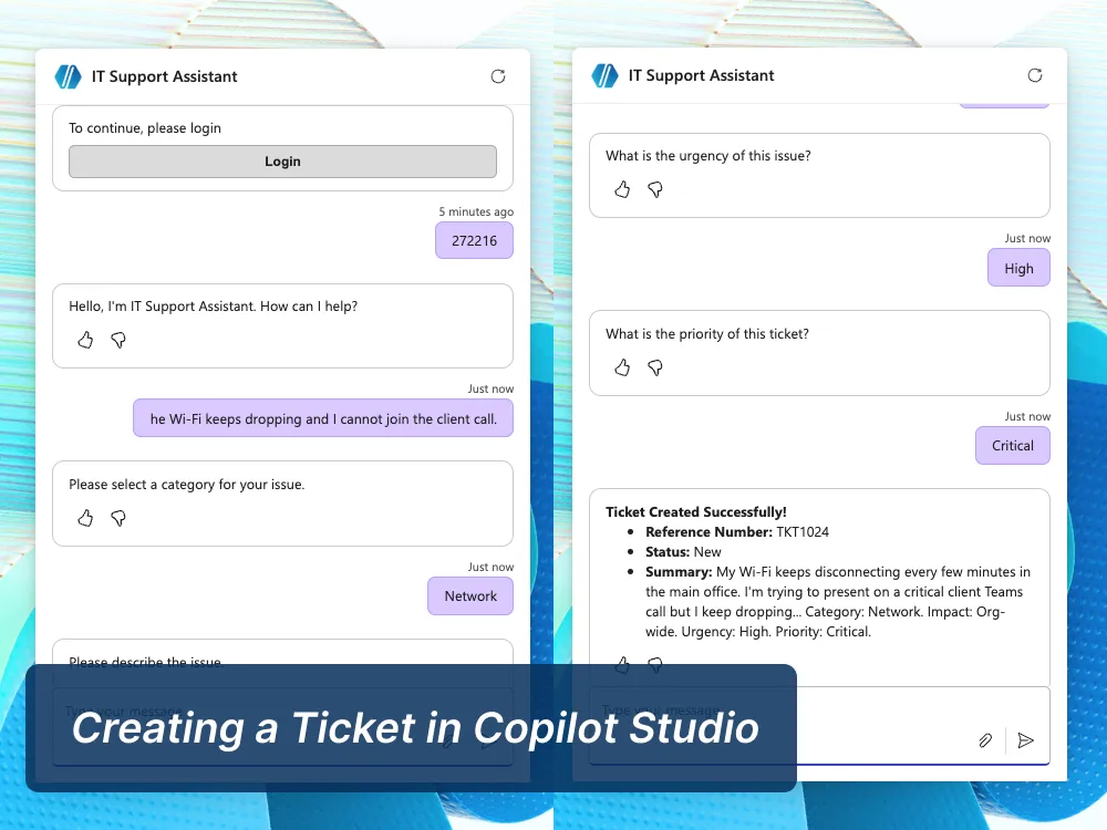 Copilot Studio Chat Interface